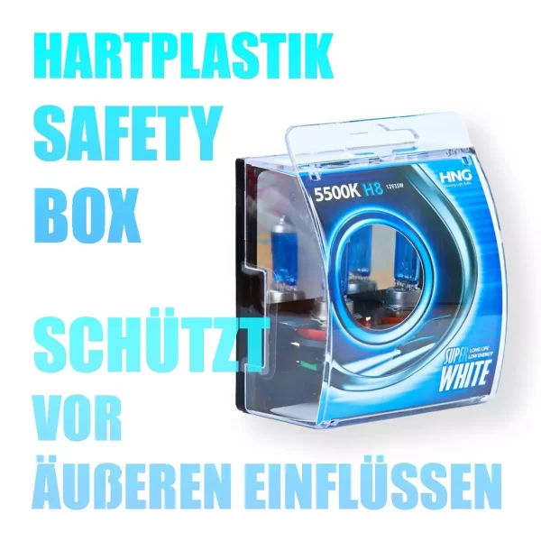 H8 Autolampen SET "Super White" 5500 K Auto Glühbirnen, KFZ Lampen (Set: 2 Stück) – Bild 4