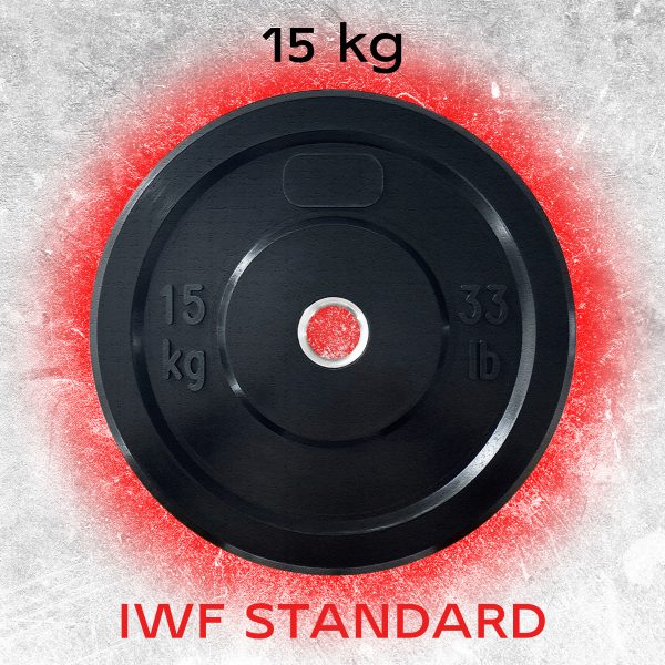 Olympische Hantelscheibe Ø 50 mm Semiprofessionell aus Hartgummi 15 kg – Bild 6