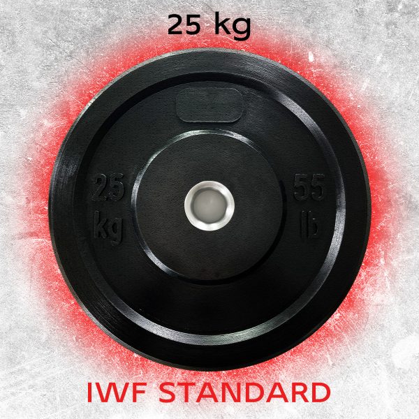 Olympische Hantelscheibe Ø 50 mm Semiprofessionell aus Hartgummi 25 kg – Bild 6