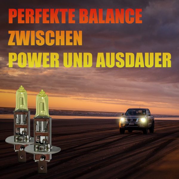 2 Stück H3 Glühbirnen "Golden Eye" 3000K, Autolampen, -Birnen, KFZ-Lampen – Bild 3