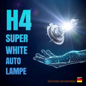 H4 Autolampen SET "Super White" 5500 K Auto Glühbirnen, KFZ Lampen (Set: 2 Stück)