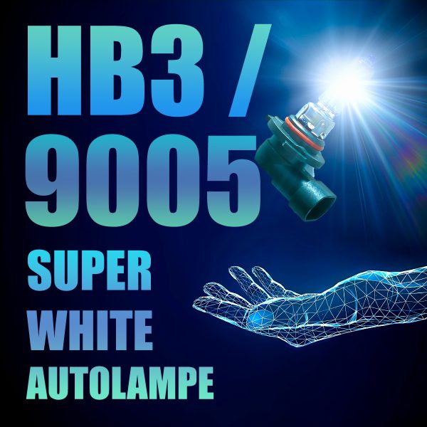2 x HB3 / 9005 Glühbirnen "Super White" 5500K, Autolampen, KFZ- Lampen (Set: 2 Stück)