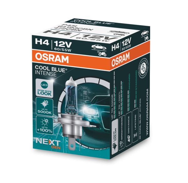 H4 OSRAM, Halogen-Lampe, COOL BLUE Intense Next Generation – Bild 4