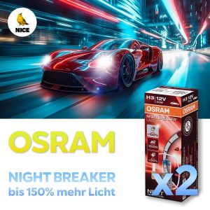 H3 OSRAM, Halogen-Lampen, NIGHT BREAKER LASER