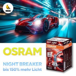 H7 OSRAM, Halogen-Lampen, NIGHT BREAKER LASER