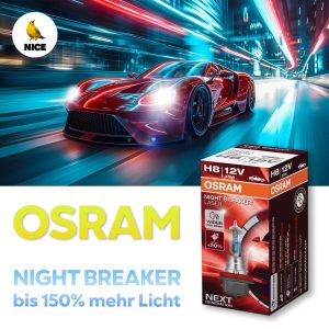 H8 OSRAM, Halogen-Lampen, NIGHT BREAKER LASER