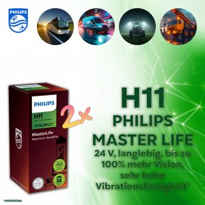 H11 PHILIPS MASTER LIFE LKW Lampen 24V