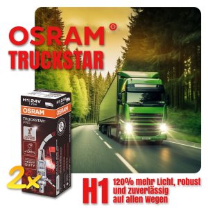 H1 OSRAM TRUCKSTAR Pro +120% mehr Licht 24V LKW Lampen