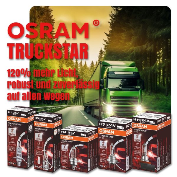OSRAM TRUCKSTAR Pro +120% mehr Licht 24V LKW Lampen