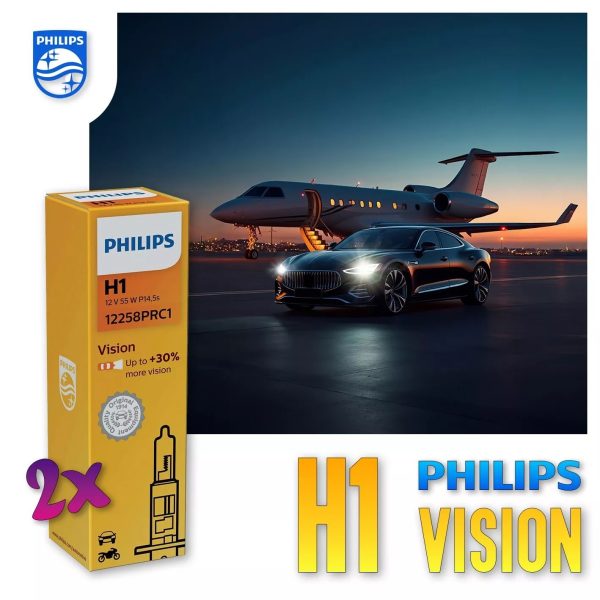 H1 PHILIPS VISION Autolampen 30% mehr Licht