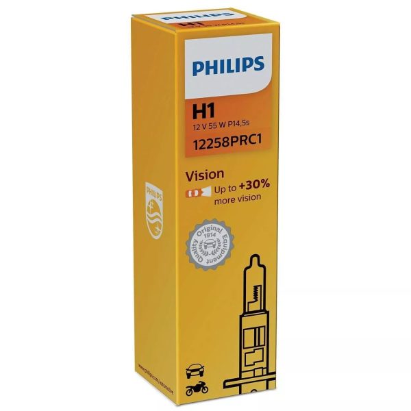 H1 PHILIPS VISION Autolampen 30% mehr Licht