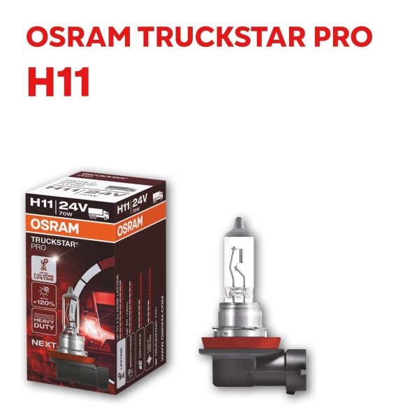 H11 OSRAM TRUCKSTAR Pro +120% mehr Licht 24V LKW Lampen