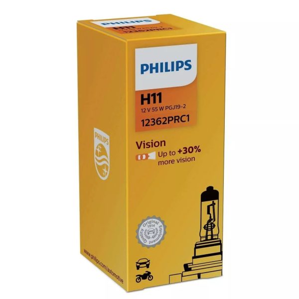 H11 PHILIPS VISION Autolampen 30% mehr Licht