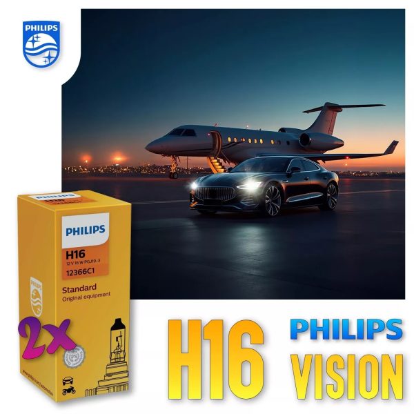H16 PHILIPS VISION Autolampen 30% mehr Licht