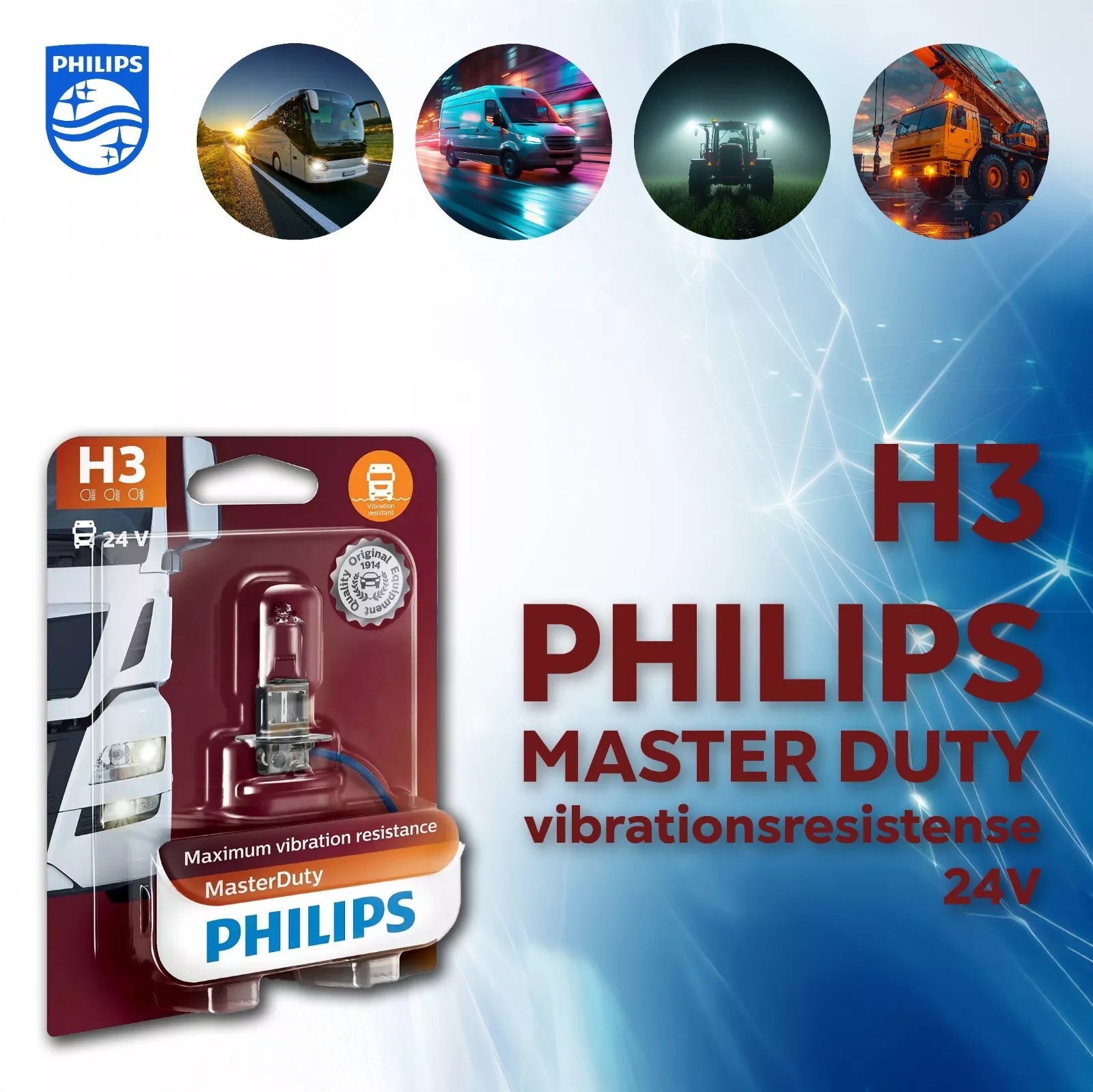 H3 PHILIPS MASTER DUTY 24V LKW-Lampen