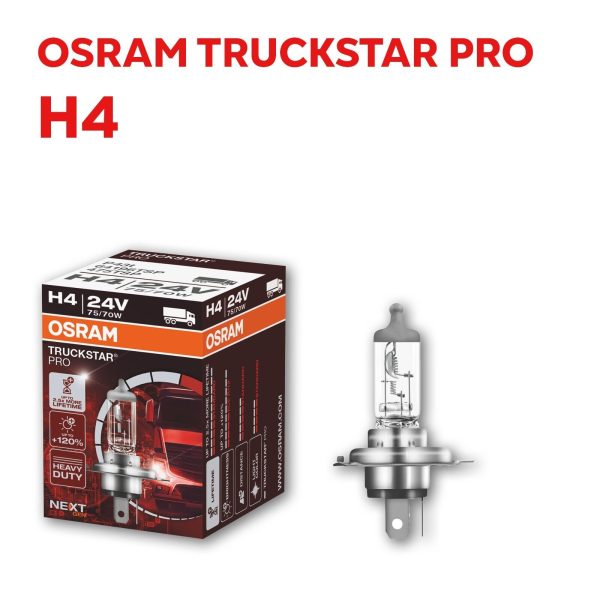 H4 OSRAM TRUCKSTAR Pro +120% mehr Licht 24V LKW Lampen