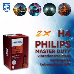 H4 PHILIPS MASTER DUTY 24V LKW-Lampen