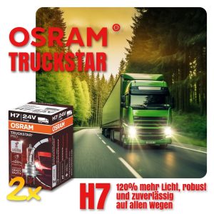 H7 OSRAM TRUCKSTAR Pro +120% mehr Licht 24V LKW Lampen