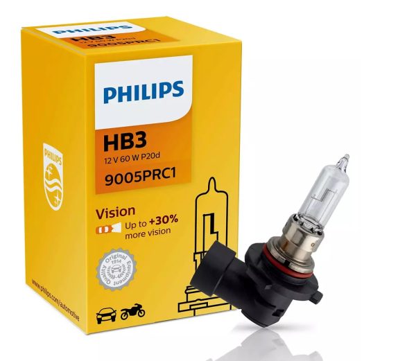 HB3 PHILIPS VISION Autolampen 30% mehr Licht