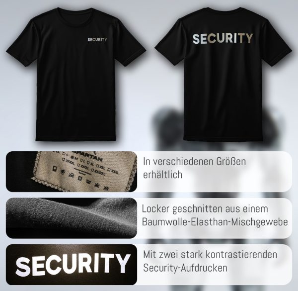 Security T-Shirt in Schwarz