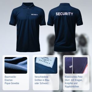 Security Polo-Shirt in Blau