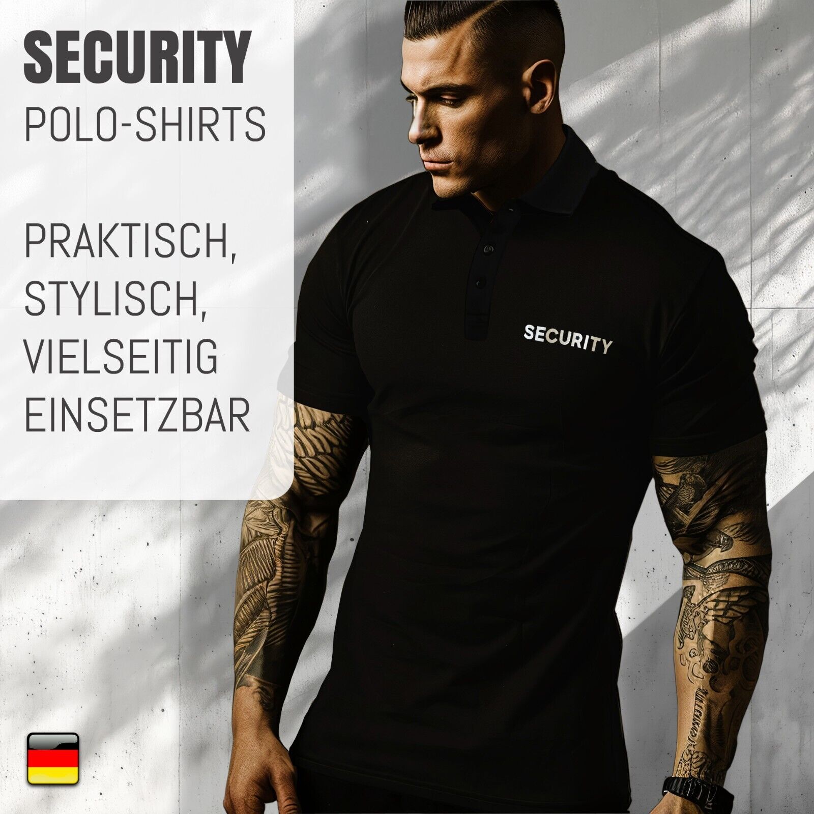 Security Polo-Shirt in Schwarz