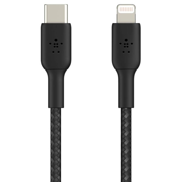Belkin Lightning / USB-C Kabel 1m ummantelt, mfi zert., schwarz – Bild 3