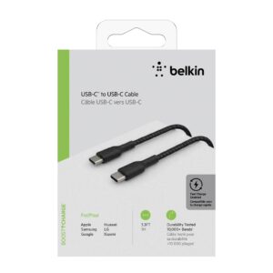 Belkin USB-C/USB-C Kabel 1m ummantelt, schwarz CAB004bt1MBK