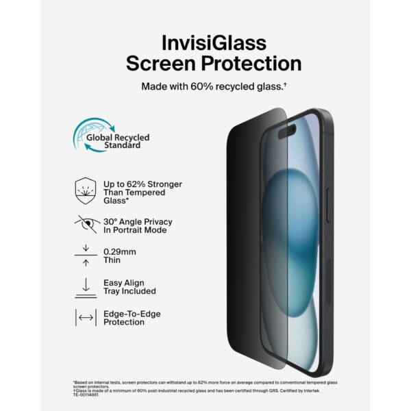 Belkin ScreenForce InvisiGlassAM Privacy 16/15Plus 14 ProMax – Bild 2