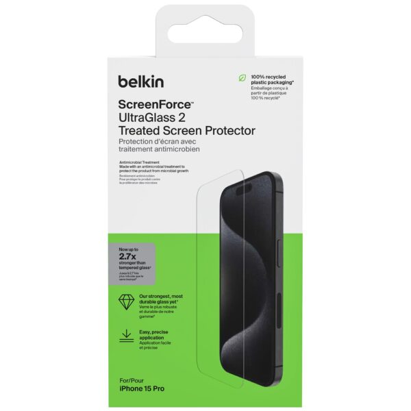 Belkin Screenforce UltraGlass2 antibakt. iPhone 15 Pro OVA133zz – Bild 2