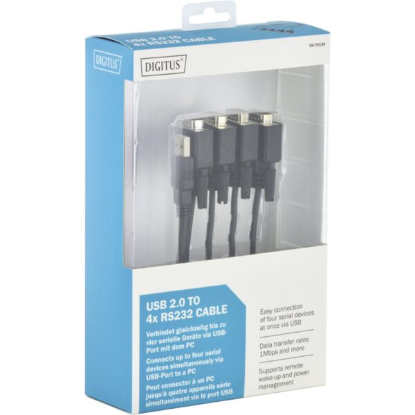 DIGITUS USB 2.0 zu 4xRS232 Kabel USB zu Serial Adapter, 1,5m – Bild 3