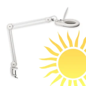 MAUL LED Lupenleuchte Viso mit Klemmfuß weiß