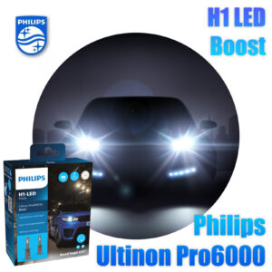 2 Stück H1 Philips 12V 13W Ultinon Pro6000 Boost 5800K +300% mit Straßenzulassung