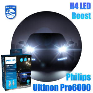 2 Stück H4 Philips 12V 18W Ultinon Pro6000 Boost Gen2 +300% mit Strassenzulassung