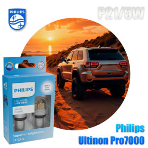 2 Stück Philips P21/5W 12/24V BAY15d Ultinon Pro7000 NOECE