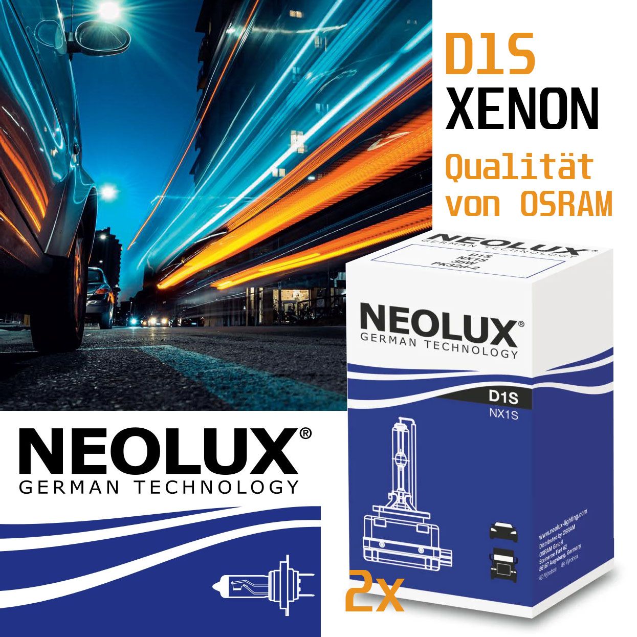 2 Stück D1S NEOLUX 35W PK32d-2 Xenon
