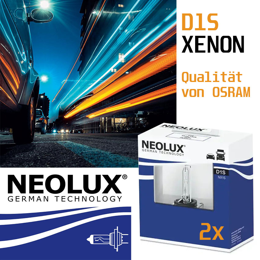 2 Stück D1S NEOLUX 35W PK32d-2 Xenon Softcover Box