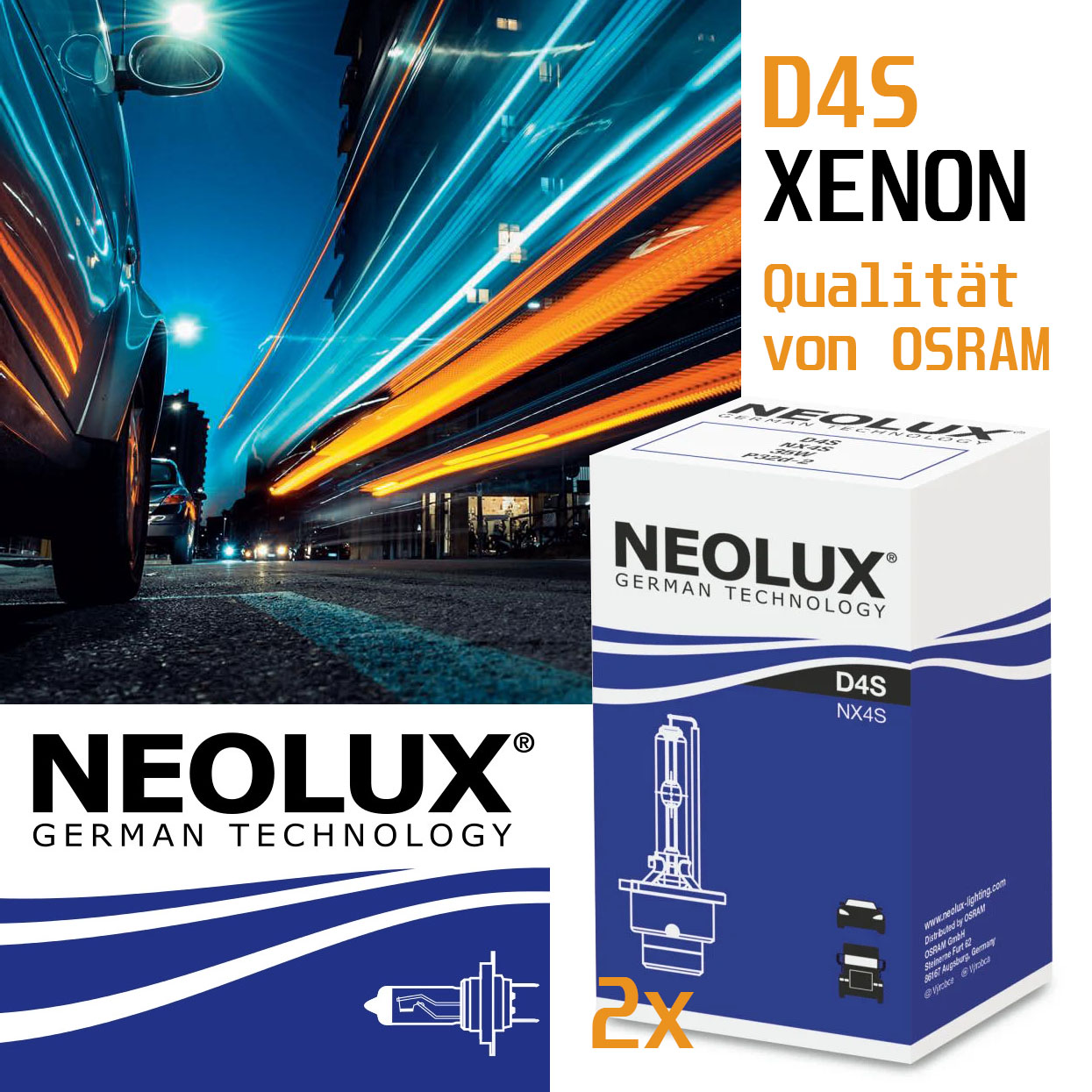 2 Stück D4S NEOLUX 35W P32d-5 Xenon